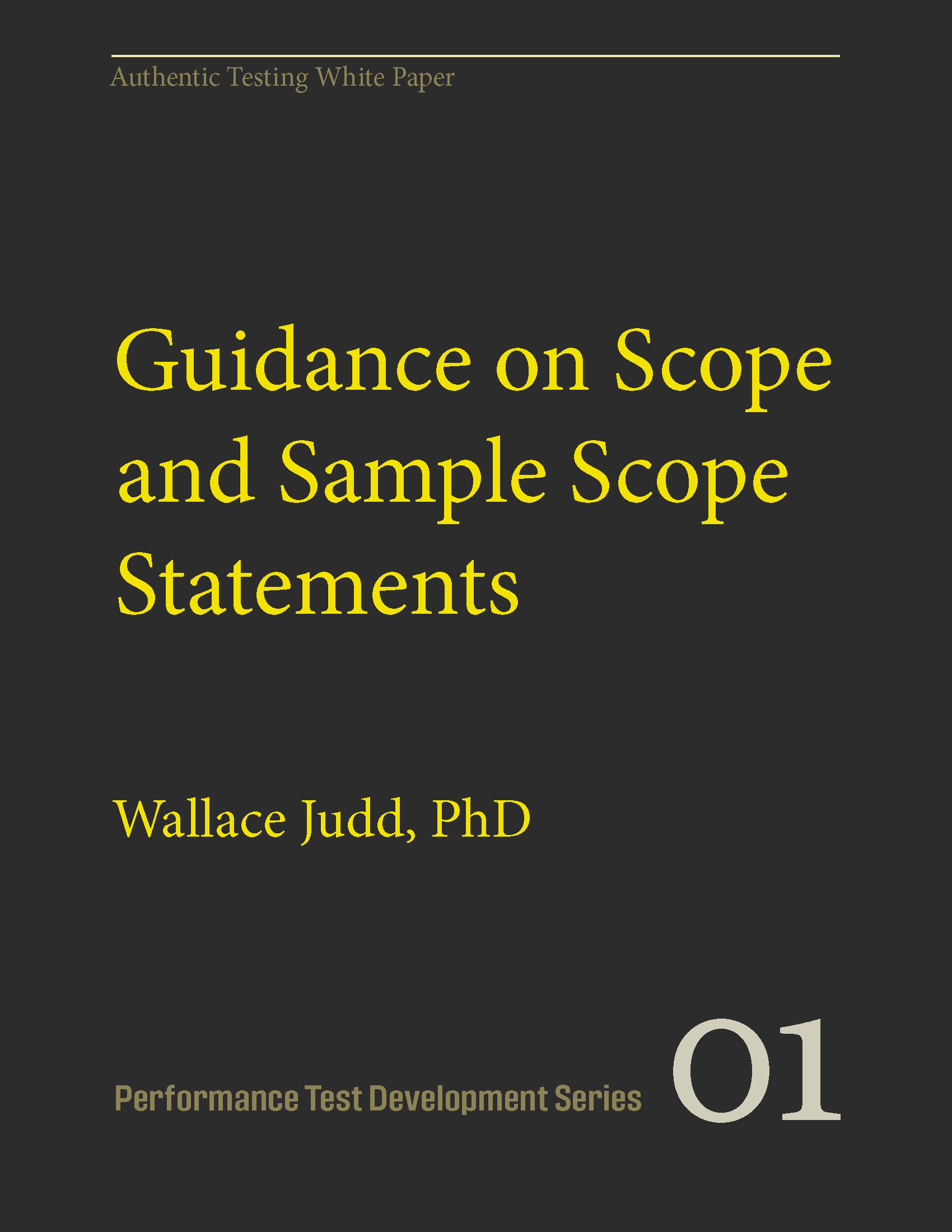 01. Guidance on Scope and Sample Scope Statements