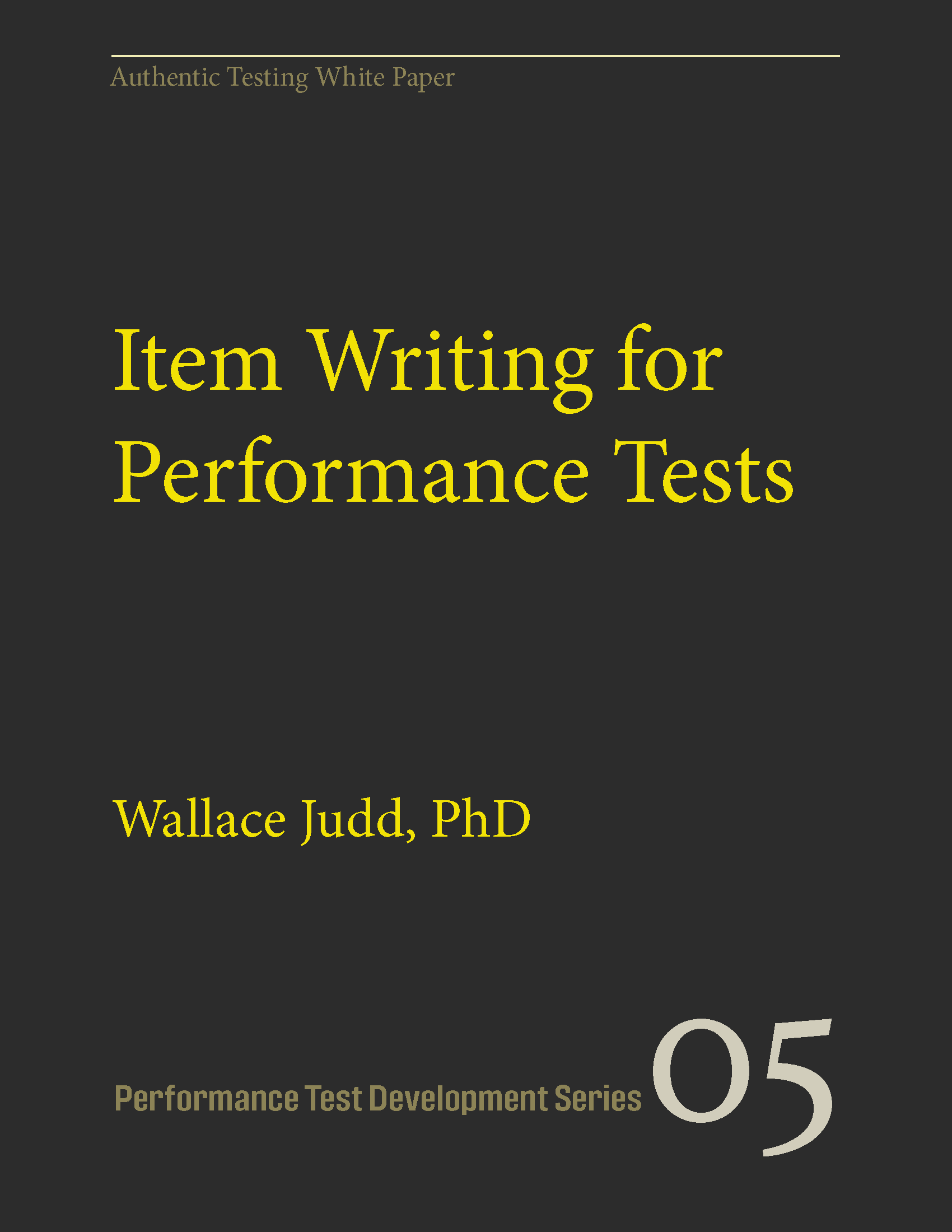 05. Item writing for Performance Tests