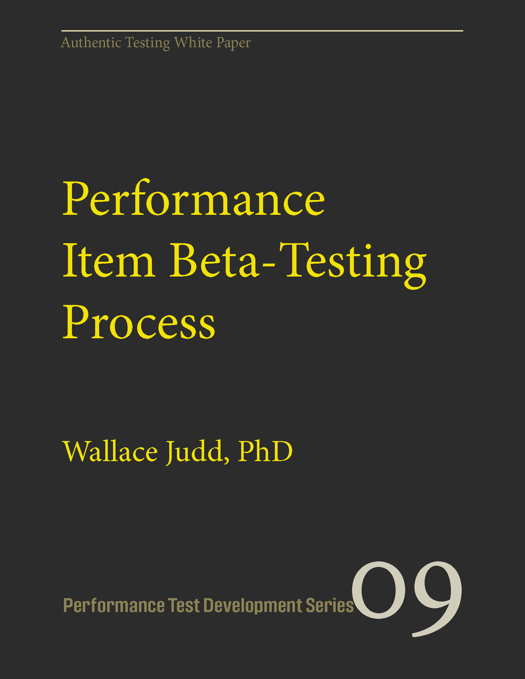 Performance Item Beta-Testing Process